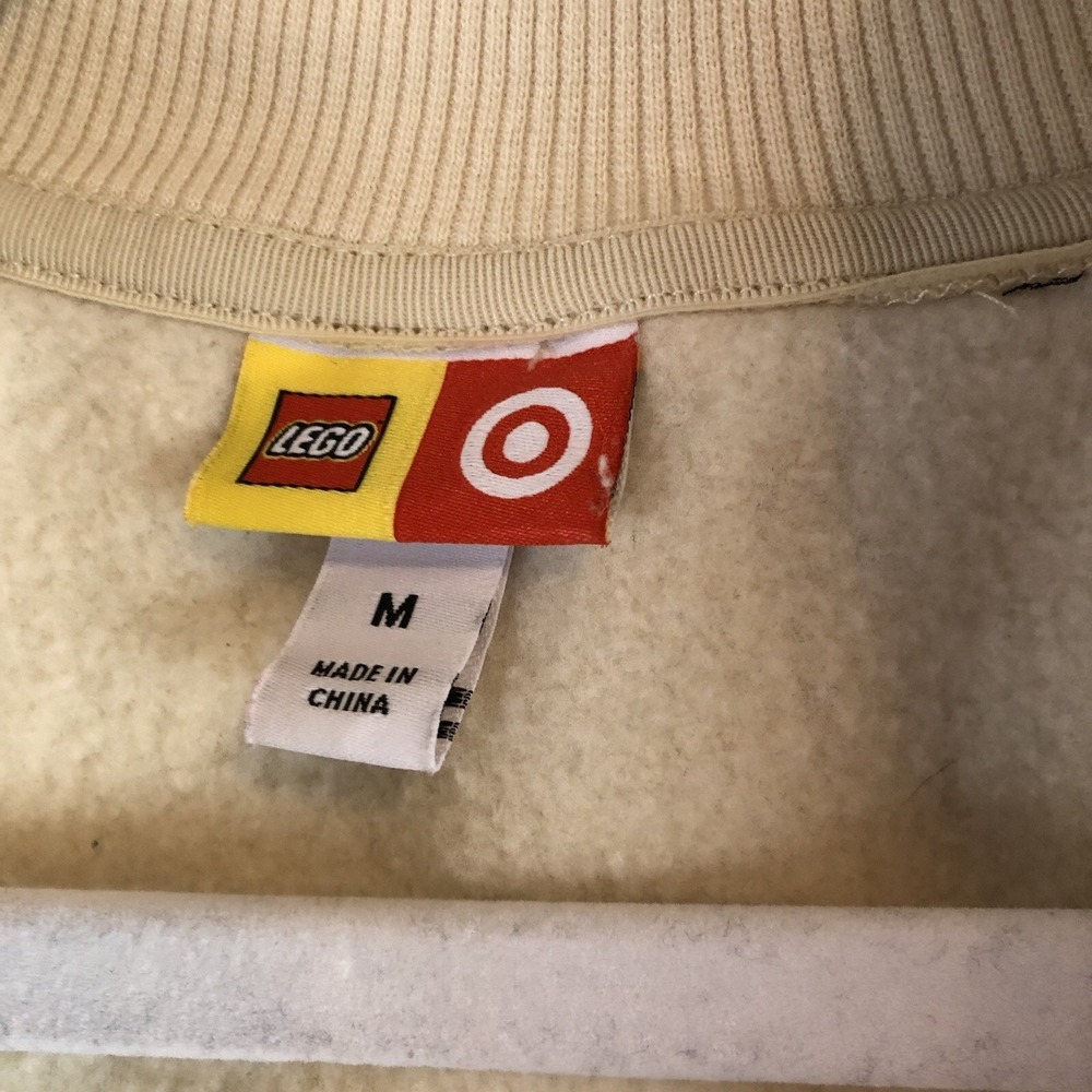 Lego Cream Zip-Up Sweatshirt with Pink, Red & Orange Stripes - Picture 5 of 8